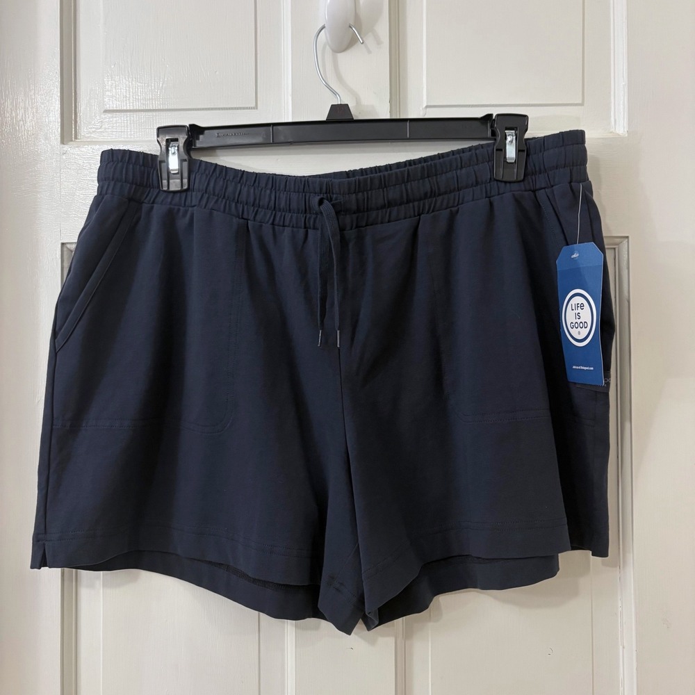 Life is Good Crusher-Flex Shorts Womens XXL Blue Pull On Travel Casual NWT